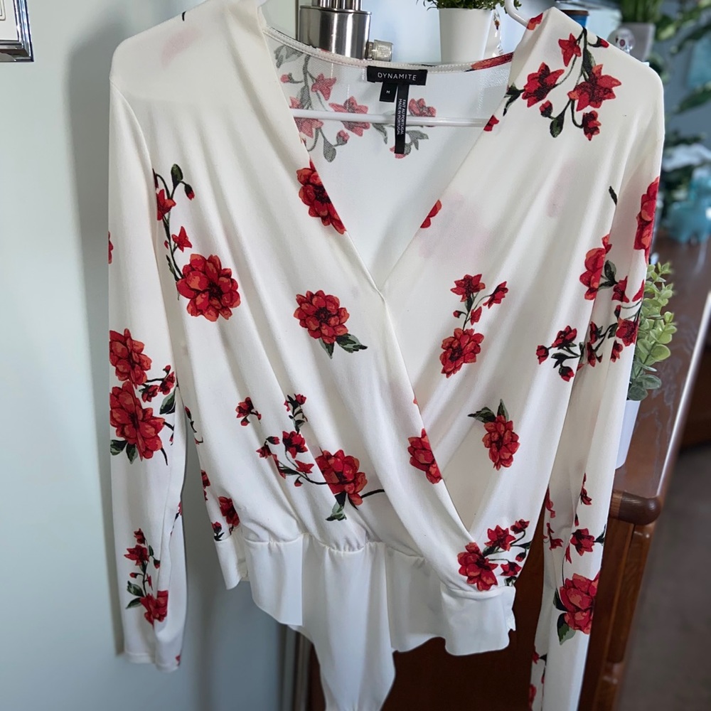 Bodysuit w/ red roses